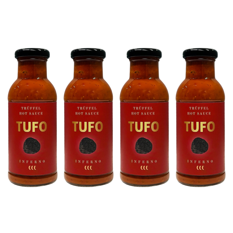 4 x TUFO Trüffel Hot Sauce INFERNO (4 x 250 ml)