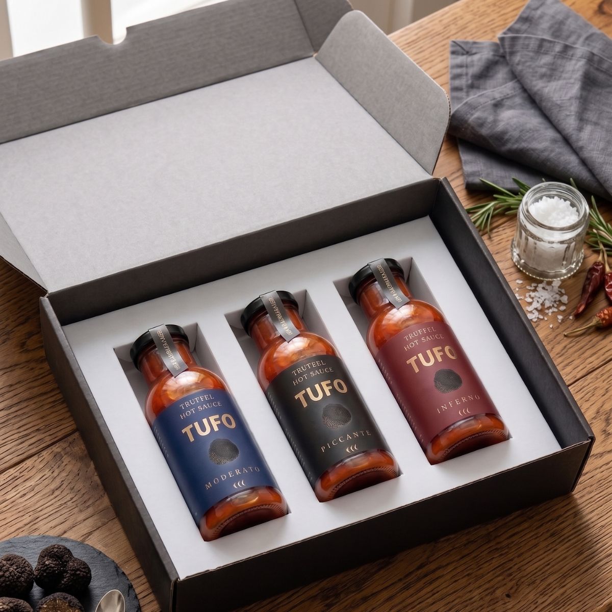 TUFO 3 x Gift BOX - TUFO GmbH - Trüffel & Chili Saucen